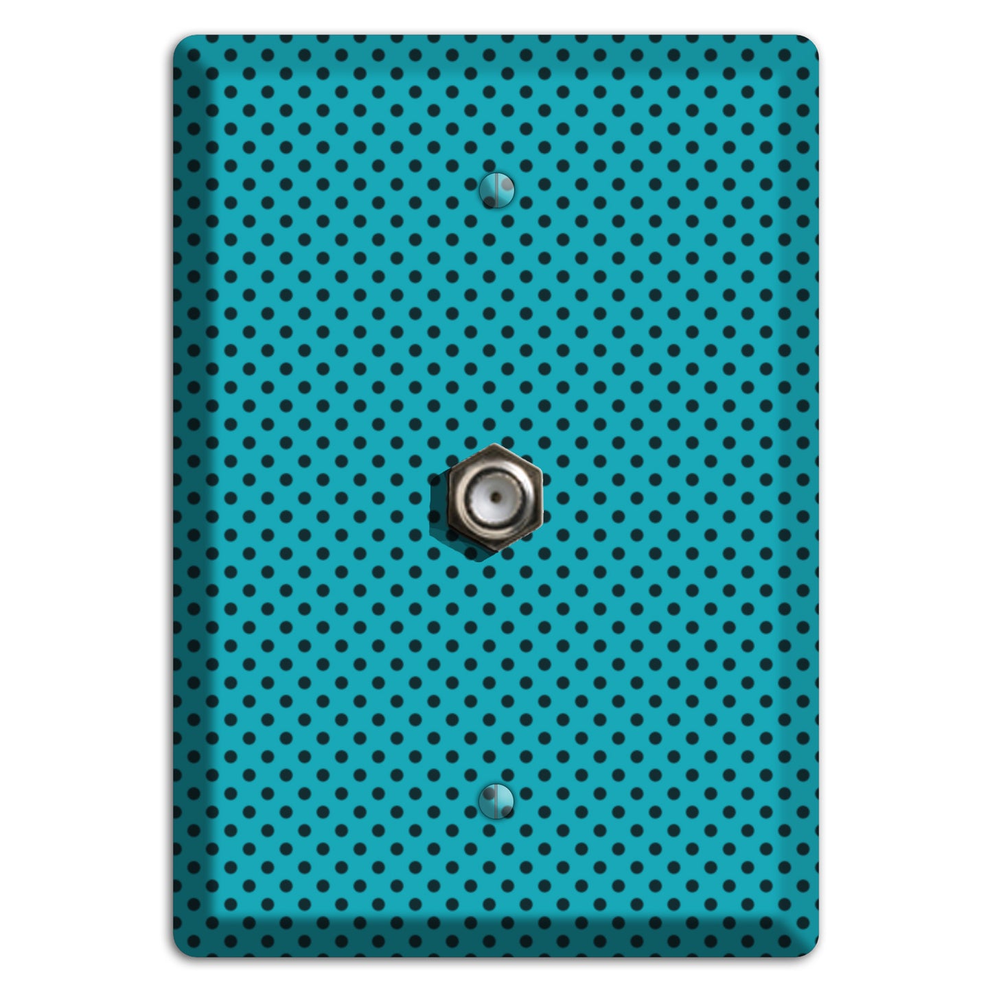 Turquoise with Polka Dots Cable Wallplate