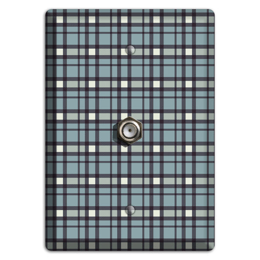 Dusty Blue Plaid Cable Wallplate