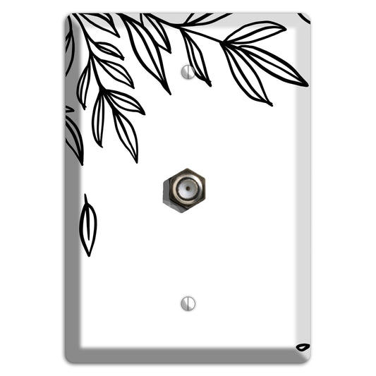 Hand-Drawn Floral 3 Cable Wallplate