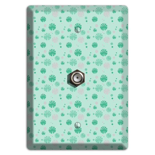 Multi Aqua and Grey Retro Burst Cable Wallplate