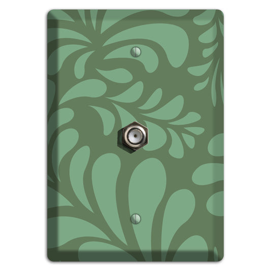 Green Herati Cable Wallplate