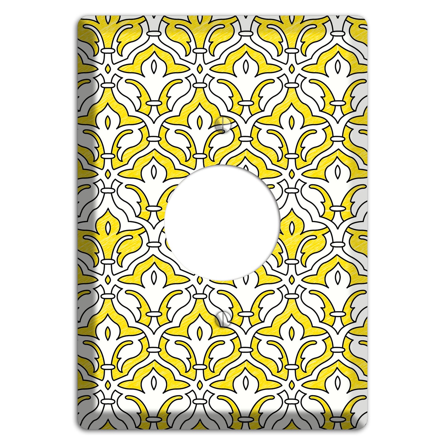 Yellow Scallop Tapestry Single Receptacle Wallplate