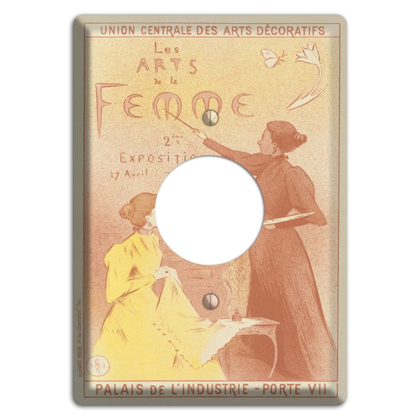 Arts de la Femme Vintage Poster Single Receptacle Wallplate