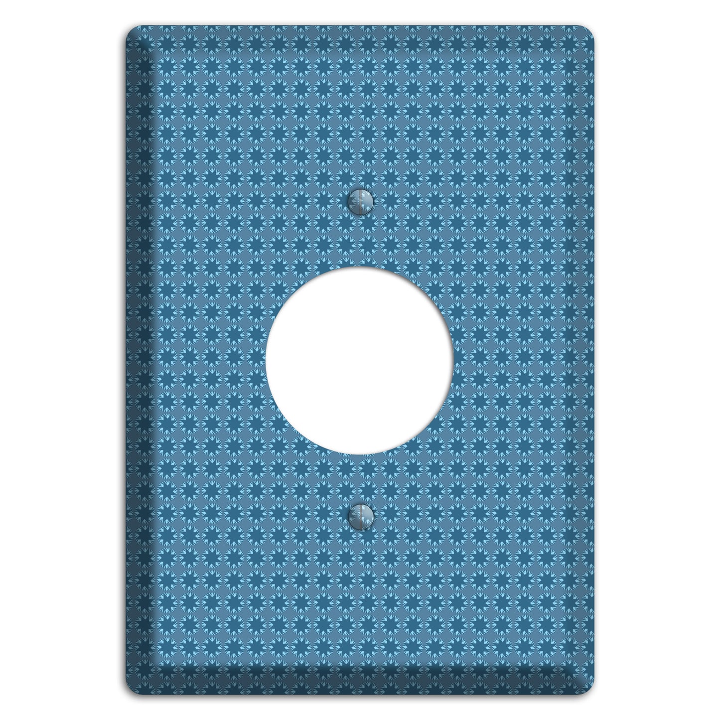 Multi Blue Tiled Foulard Single Receptacle Wallplate