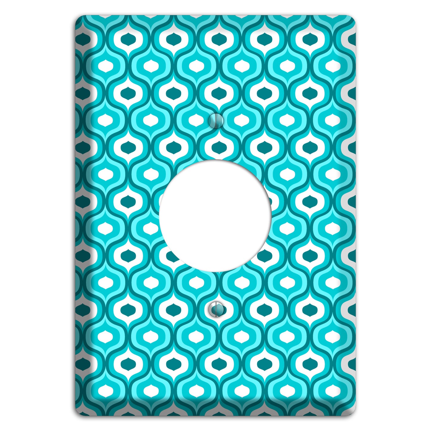 Multi Turquoise Double Scallop Single Receptacle Wallplate