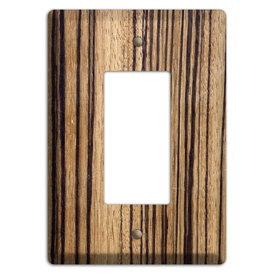 Zebrawood Wood Single Rocker Cover Plate