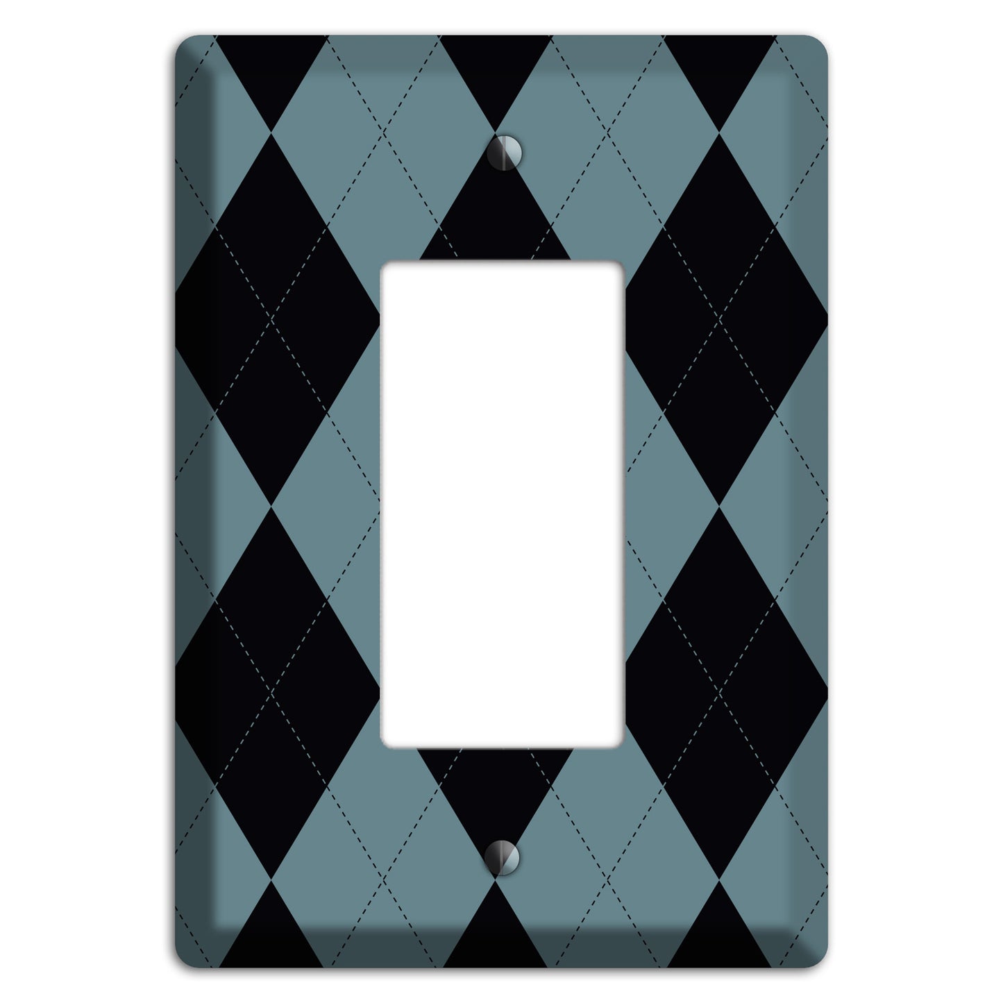 Blue and Black Argyle Rocker Wallplate