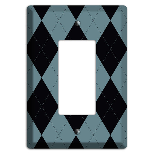 Blue and Black Argyle Rocker Wallplate