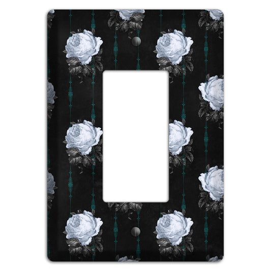 Dramatic Floral Black Rocker Wallplate