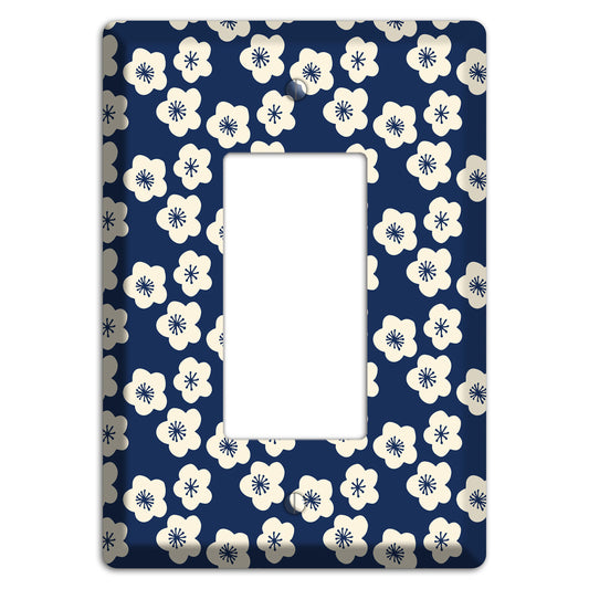 Navy Blossoms Rocker Wallplate