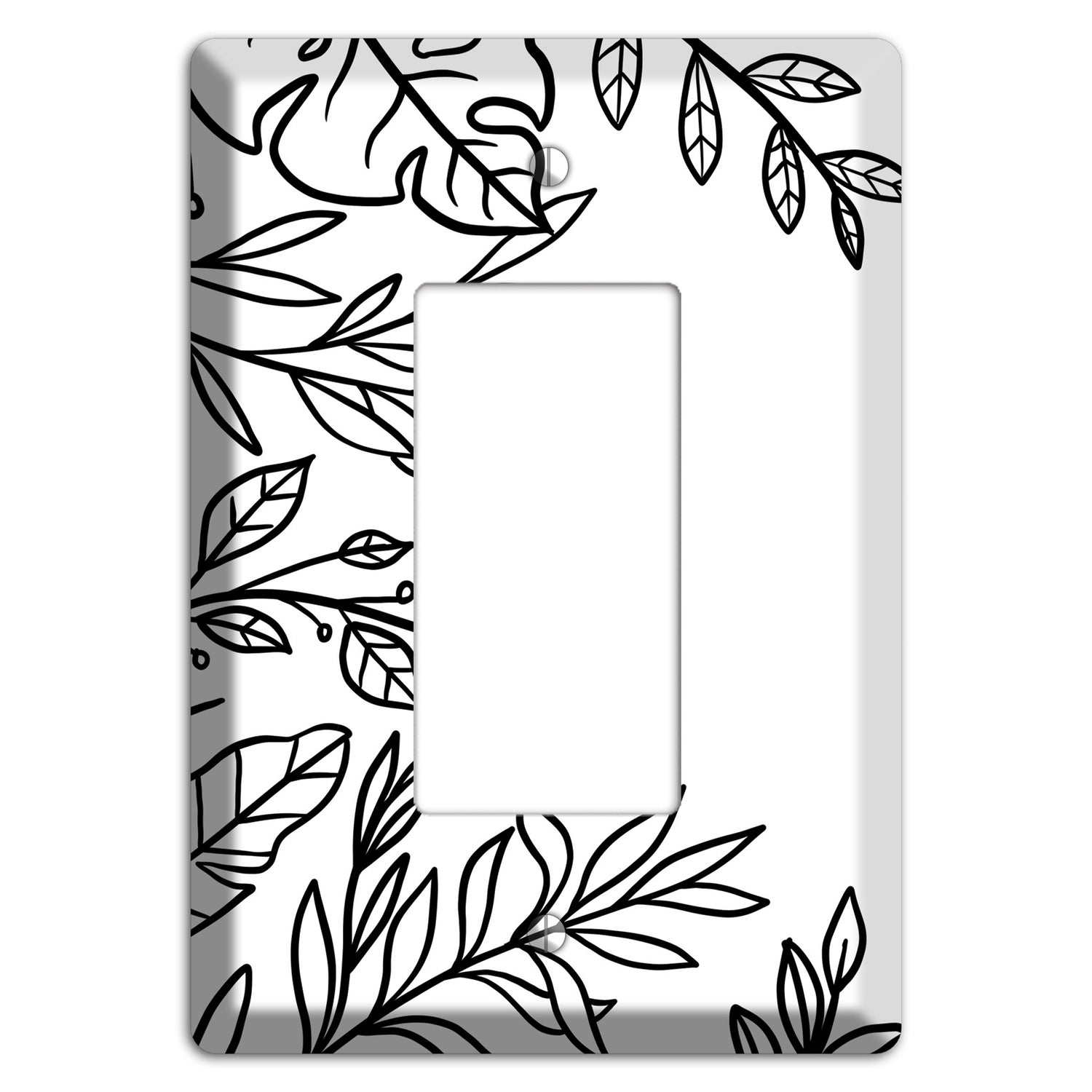 Hand-Drawn Leaves 6 Rocker Wallplate