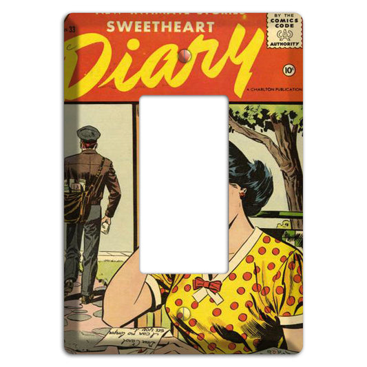 Diary Vintage Comics Rocker Wallplate