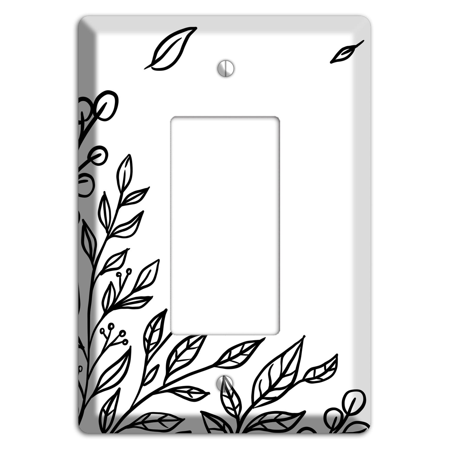 Hand-Drawn Floral 21 Rocker Wallplate