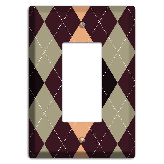 Beige and Brown Argyle Rocker Wallplate