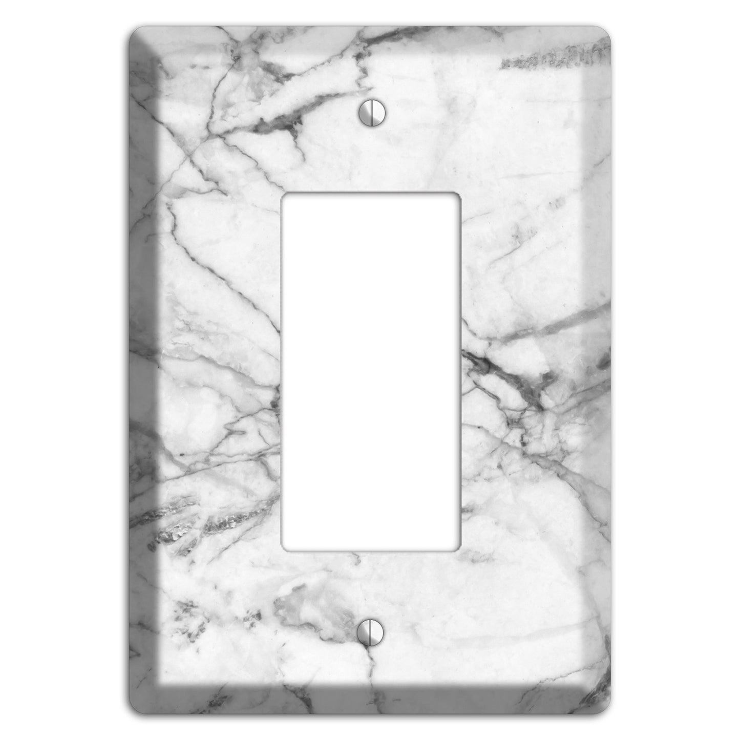 White and Gray Marble Rocker Wallplate