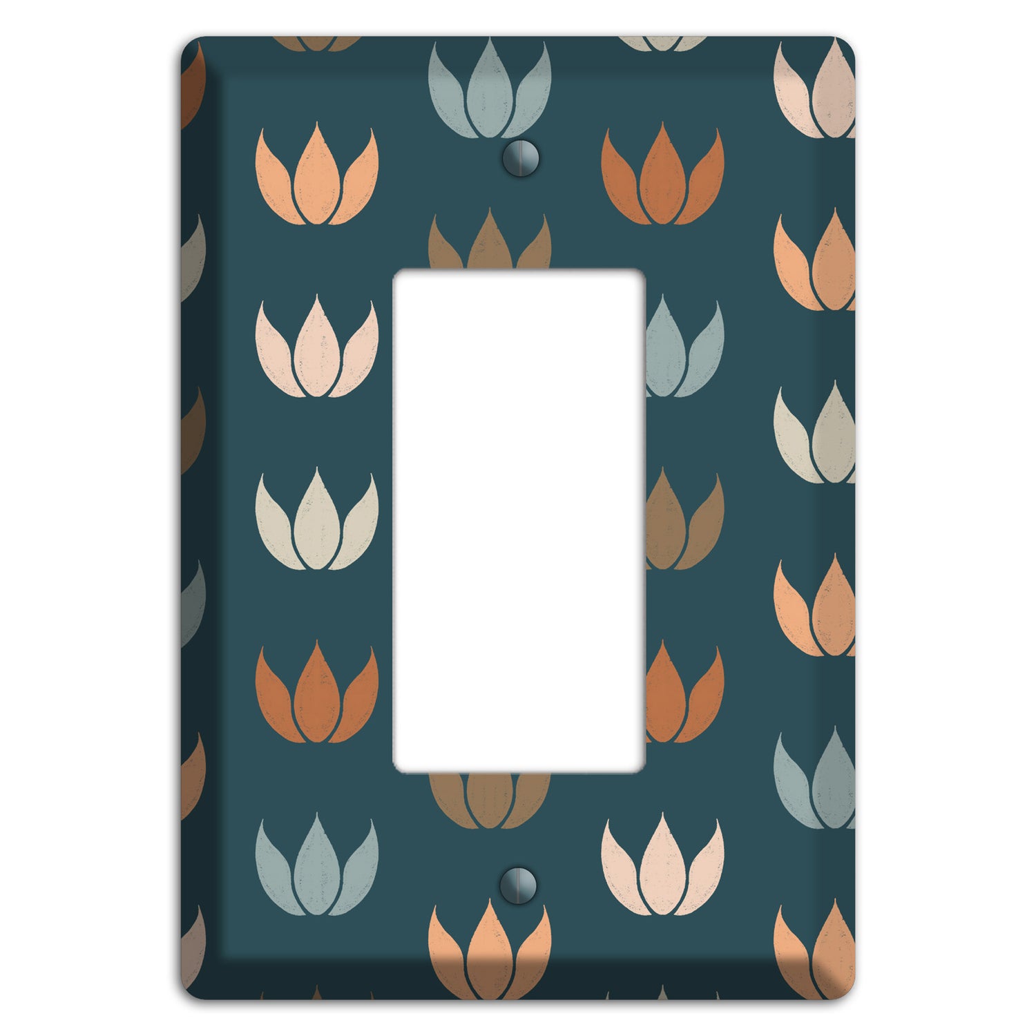 Teal Lotus Print Rocker Wallplate