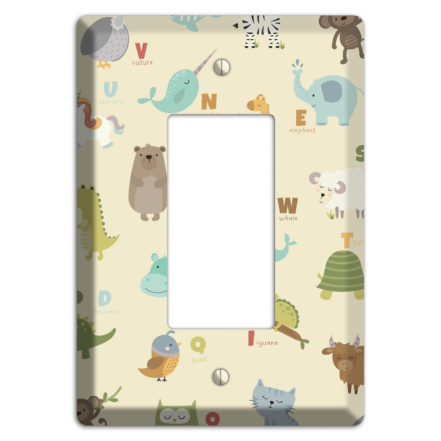 Animal Alphabet 2 Rocker Wallplate