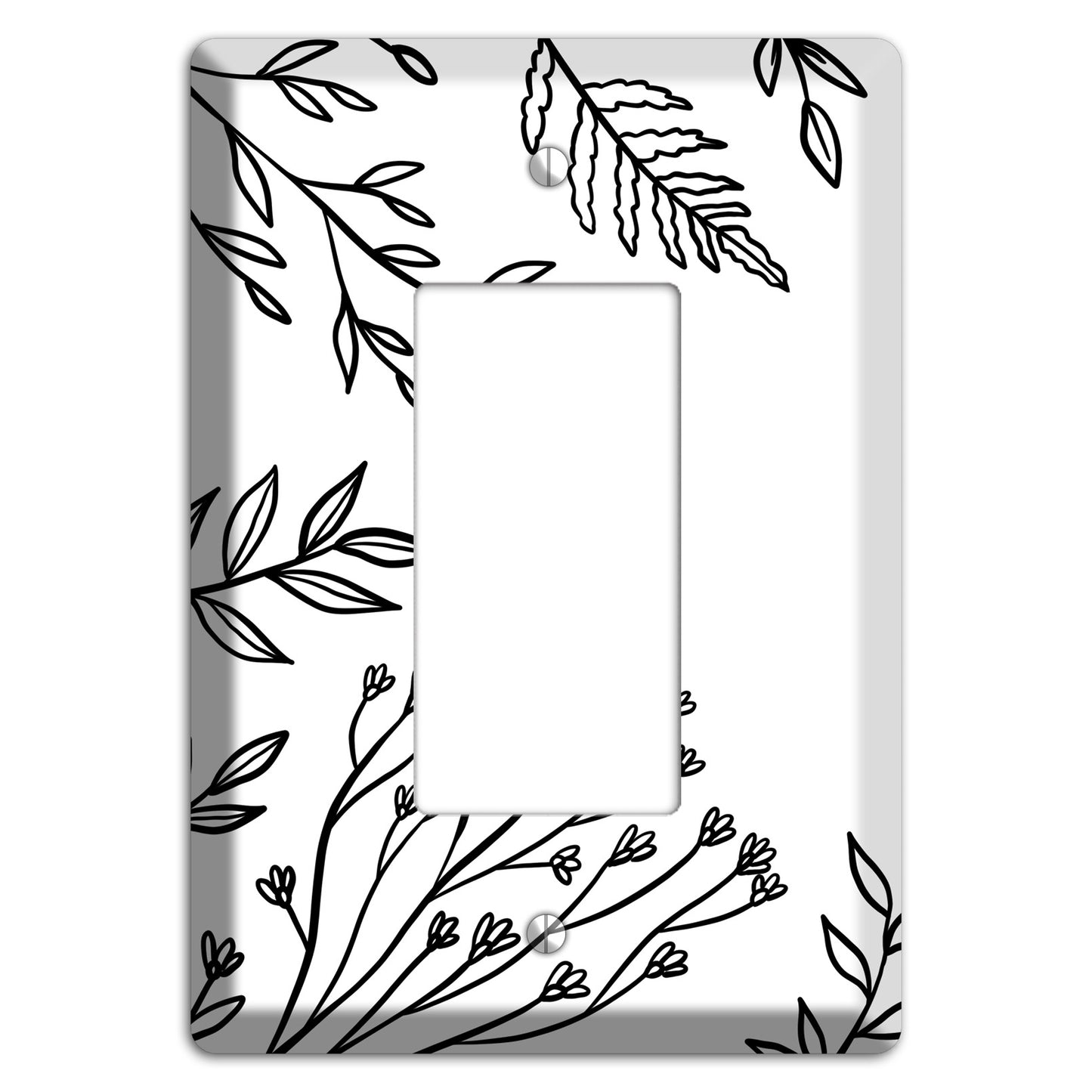 Hand-Drawn Floral 38 Rocker Wallplate