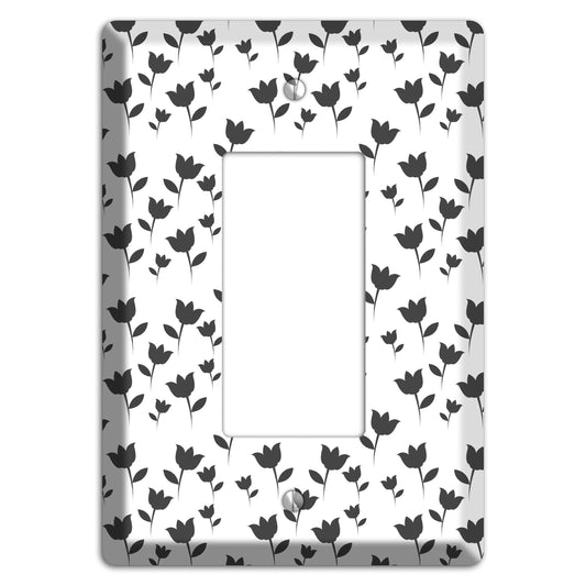 Black and White Tulips Rocker Wallplate