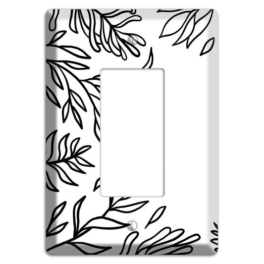 Hand-Drawn Leaves 8 Rocker Wallplate