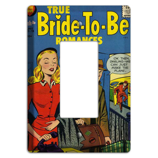 Bride-to-be Vintage Comics Rocker Wallplate