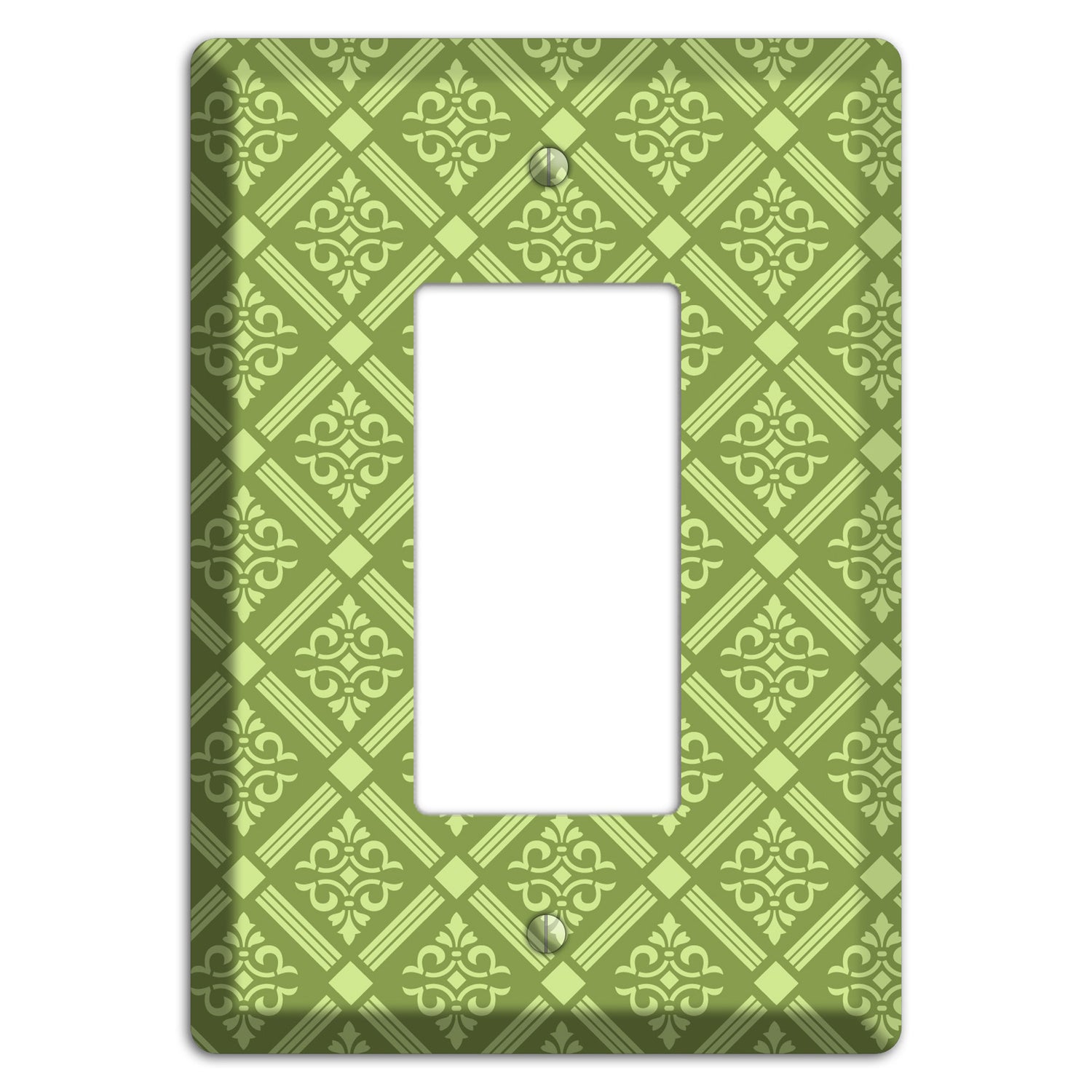 Green Damask diamonds Rocker Wallplate