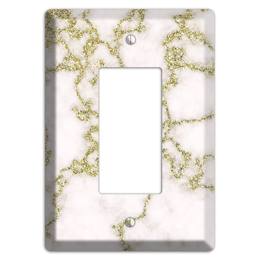 White and Gold Marble Shatter Rocker Wallplate