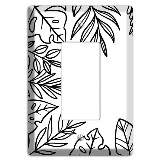 Hand-Drawn Leaves 4 Rocker Wallplate