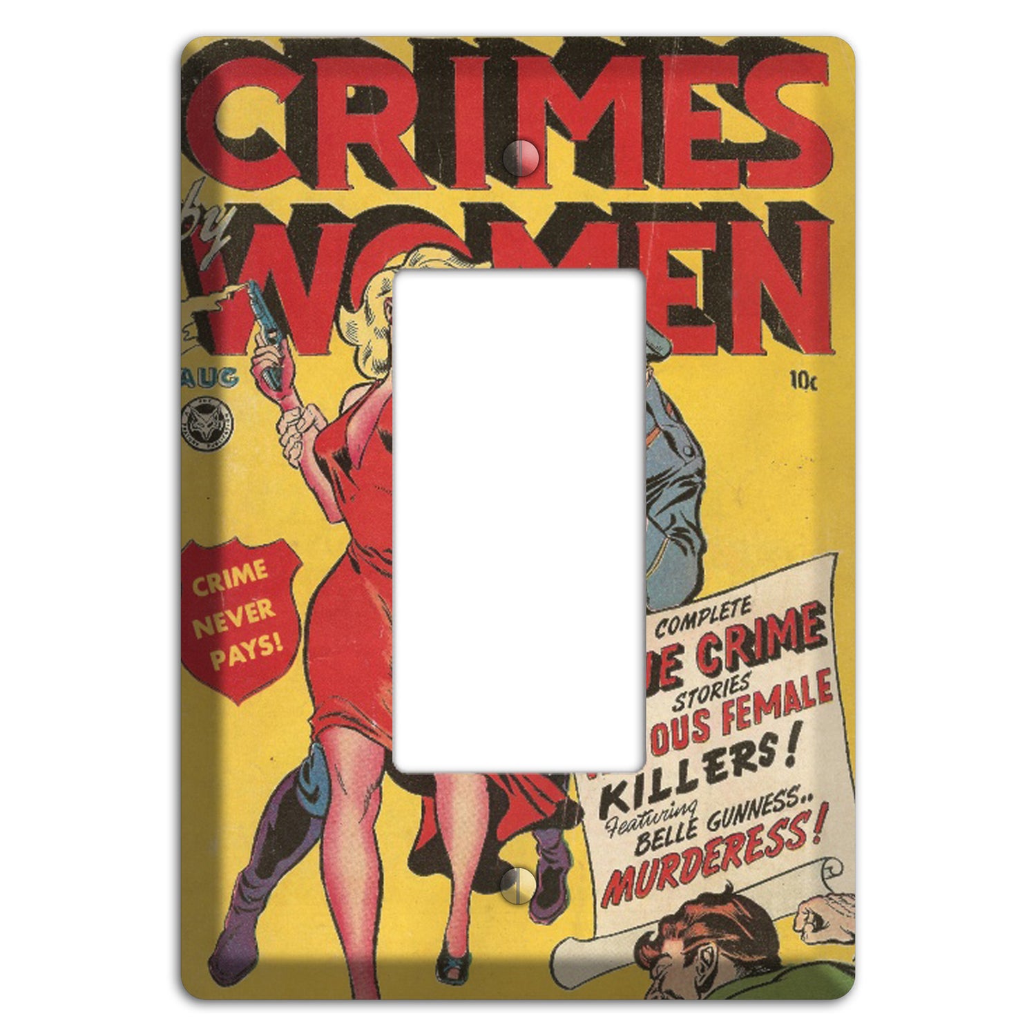 Crimes by Women Vintage Comics Rocker Wallplate