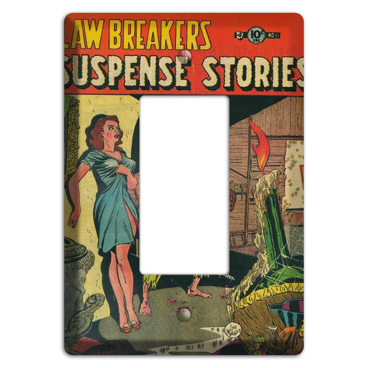 Susoense Stories Vintage Comics Rocker Wallplate