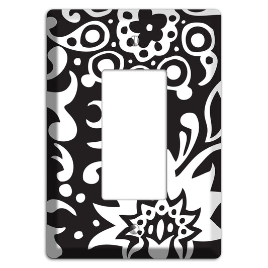 Black with White Boteh Rocker Wallplate