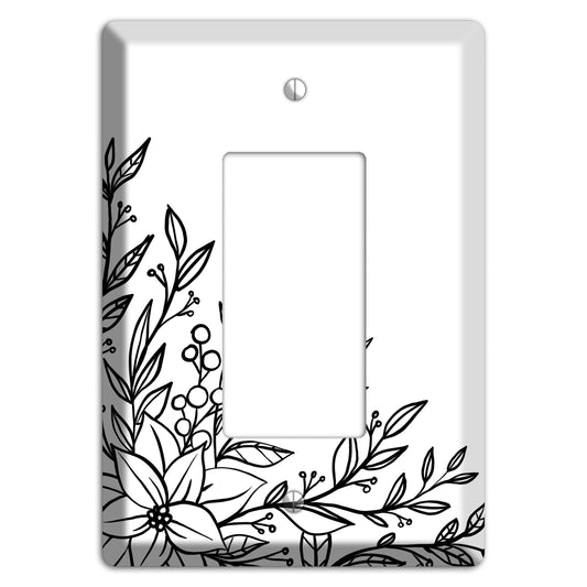 Hand-Drawn Floral 7 Rocker Wallplate