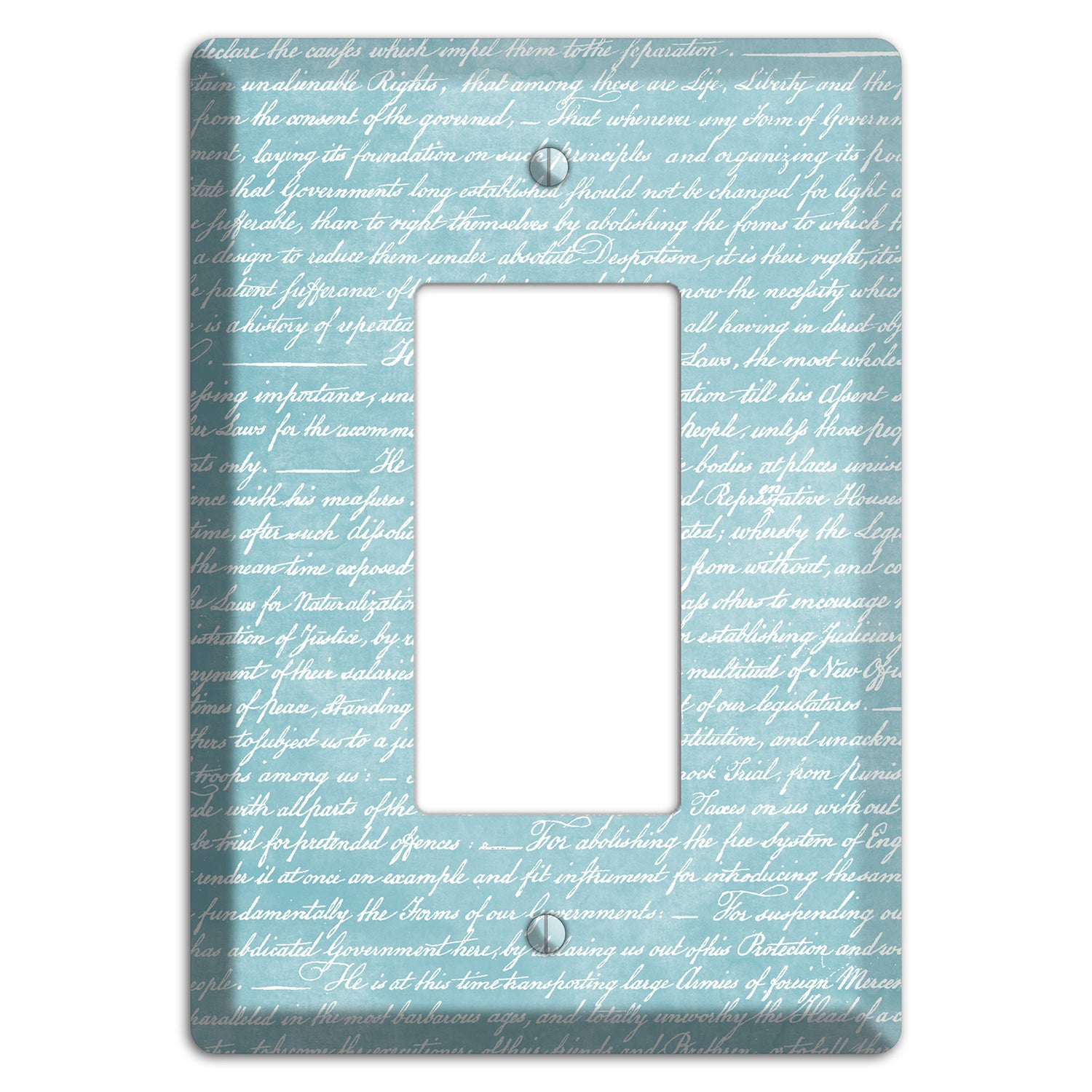 Blue Stained Script Rocker Wallplate