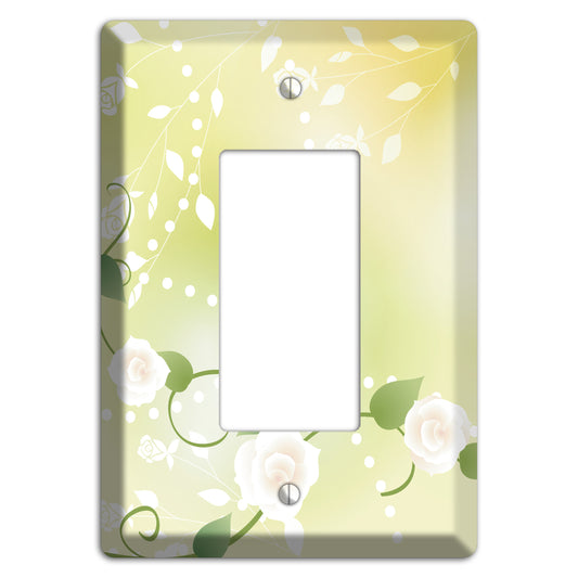 Green Delicate Flowers Rocker Wallplate