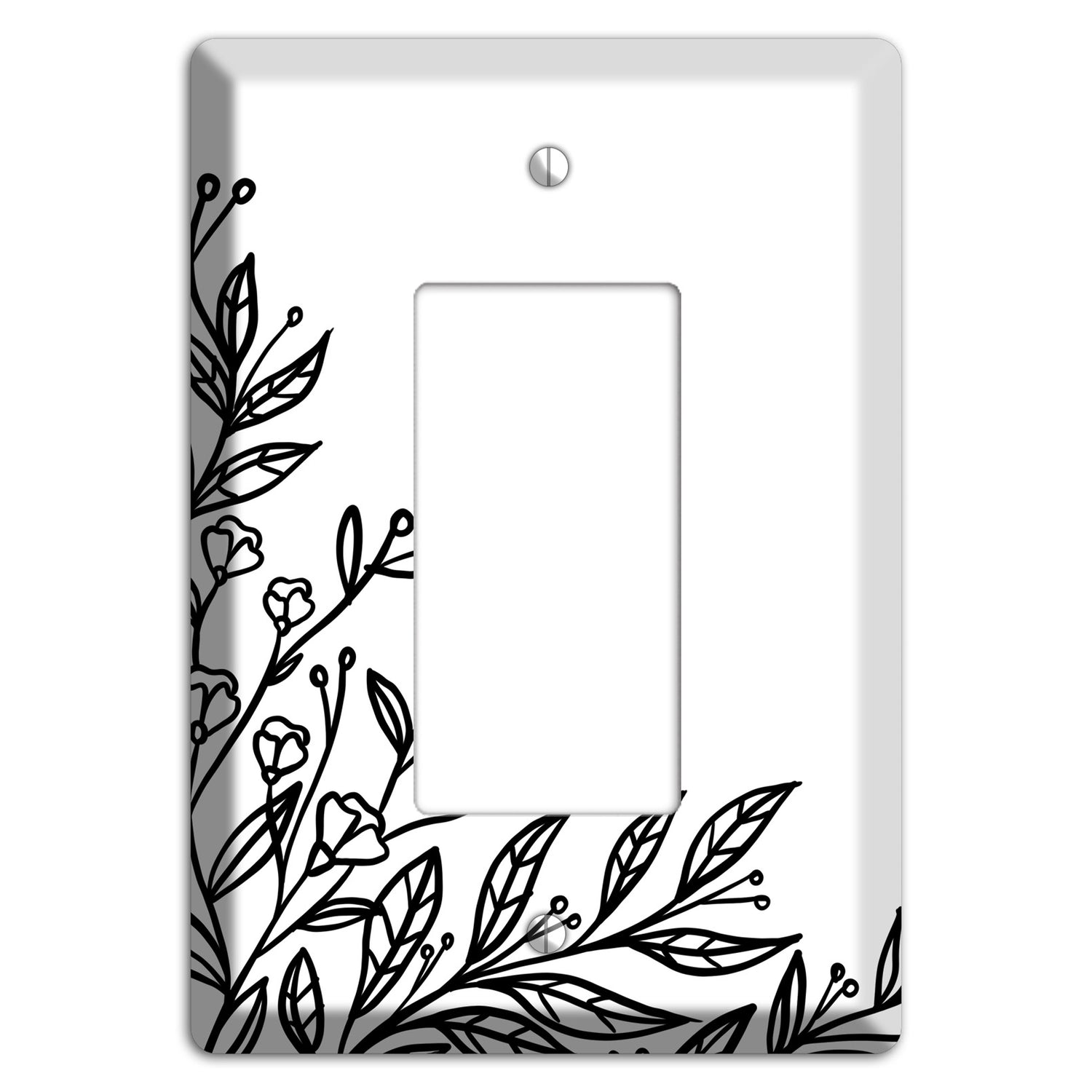 Hand-Drawn Floral 2 Rocker Wallplate