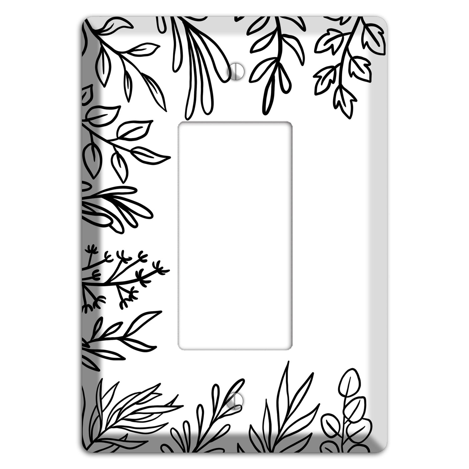 Hand-Drawn Floral 39 Rocker Wallplate