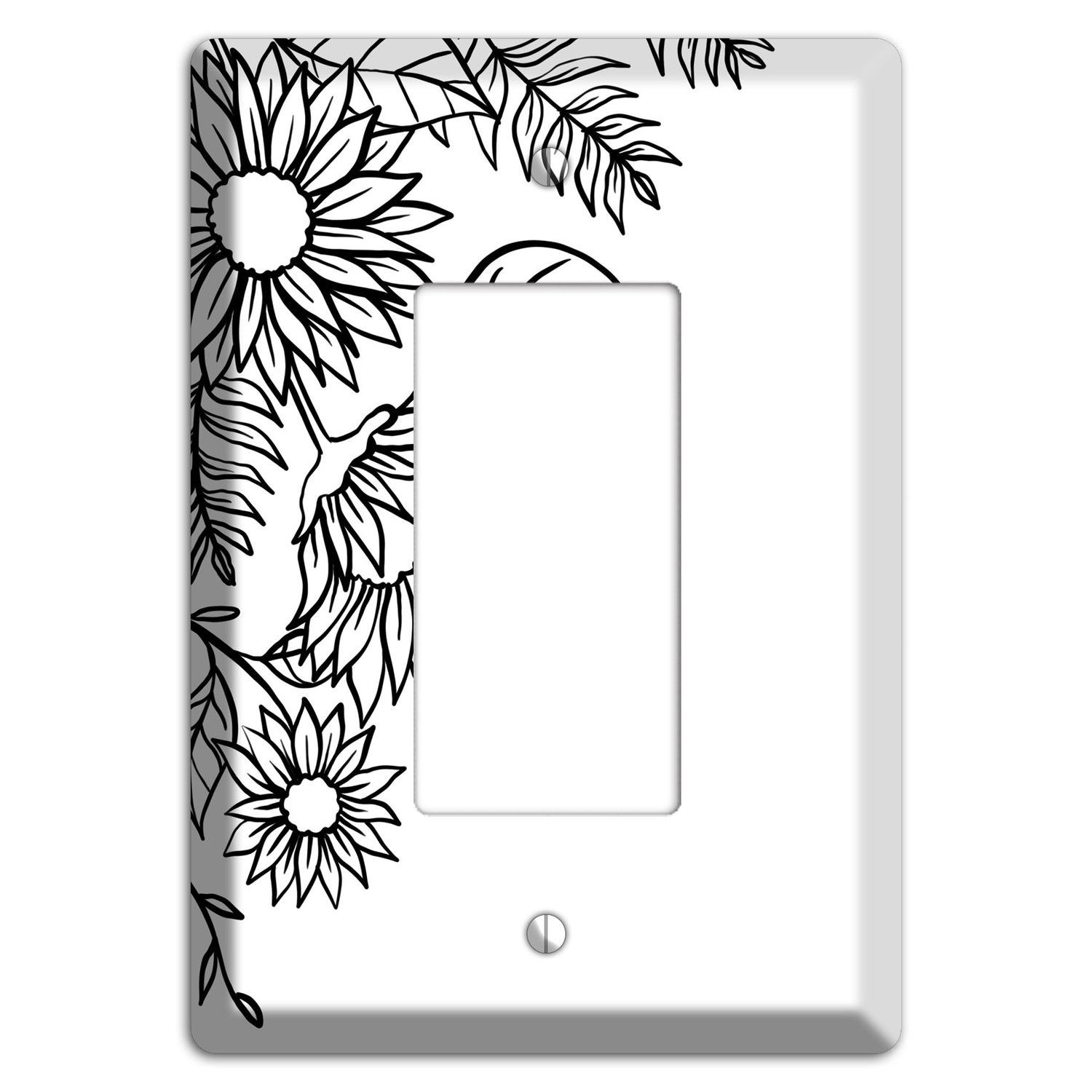 Hand-Drawn Floral 5 Rocker Wallplate