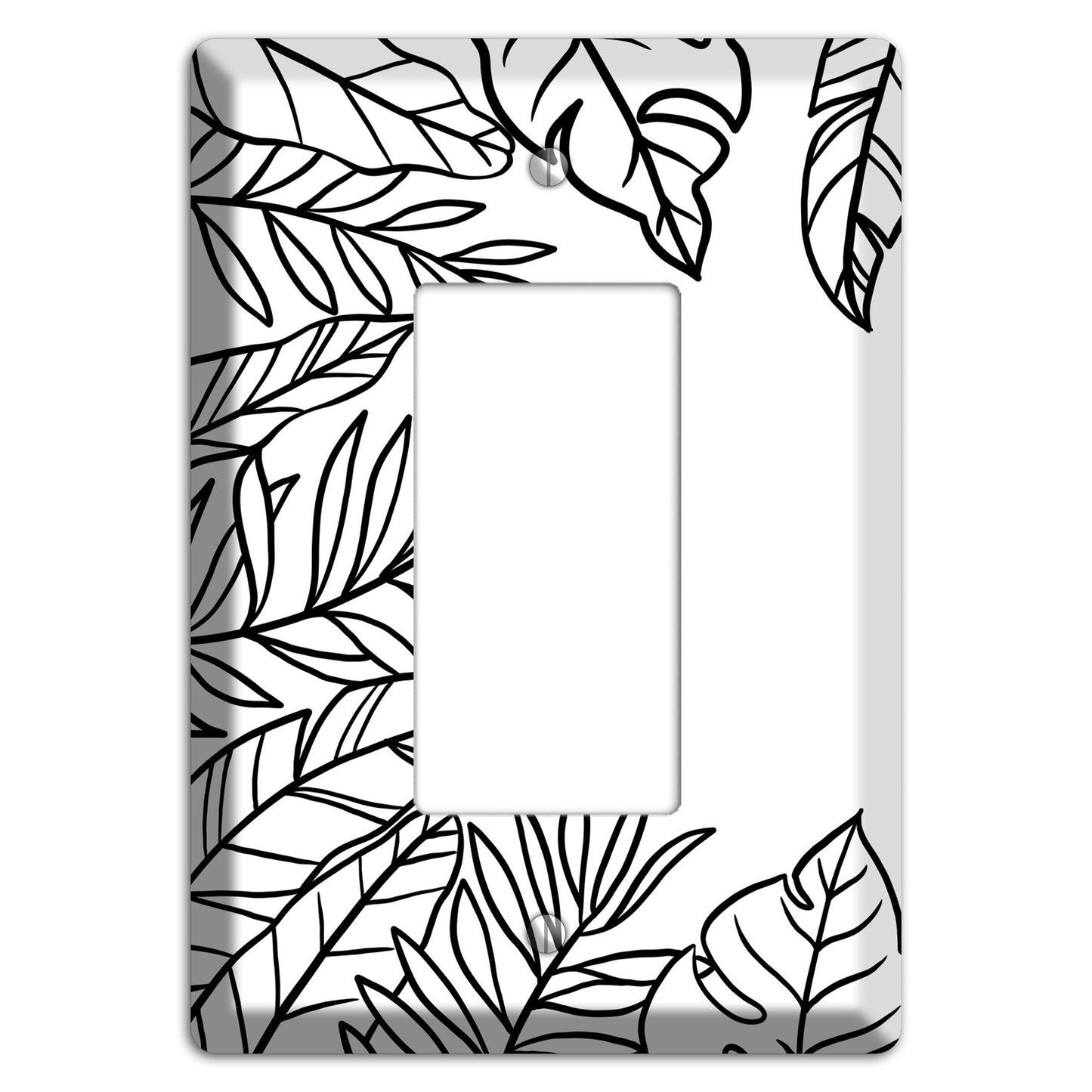 Hand-Drawn Leaves 5 Rocker Wallplate