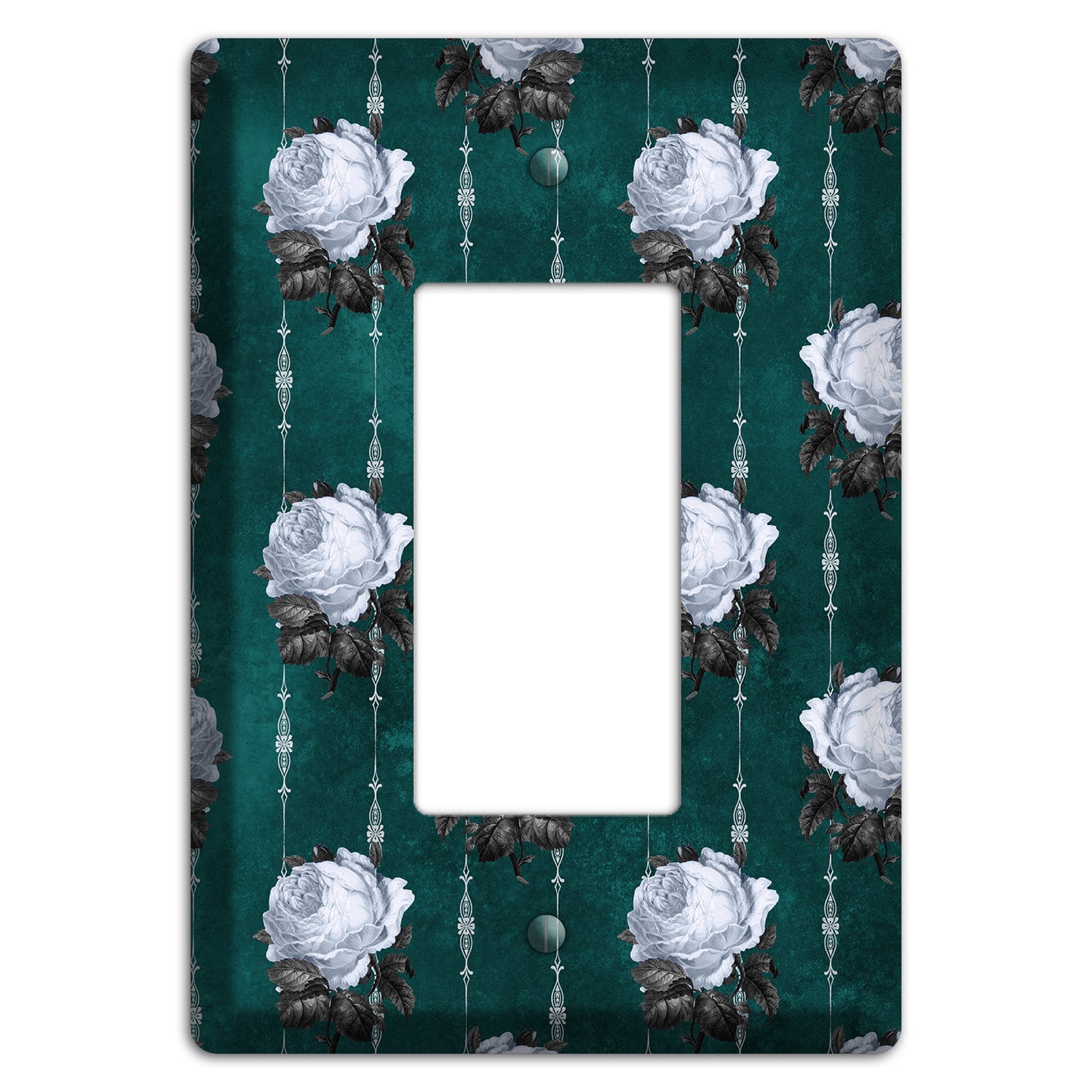 Dramatic Floral Teal Rocker Wallplate