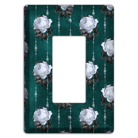 Dramatic Floral Teal Rocker Wallplate