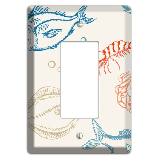 Mixed Sea Life Style 1 Rocker Wallplate