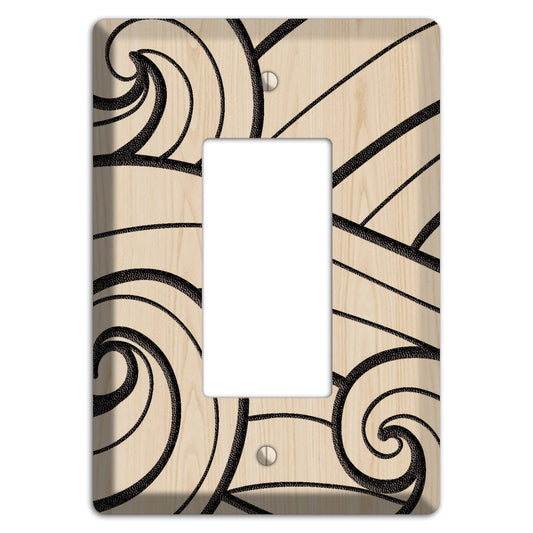 Abstract Curl Wood Lasered Rocker Wallplate