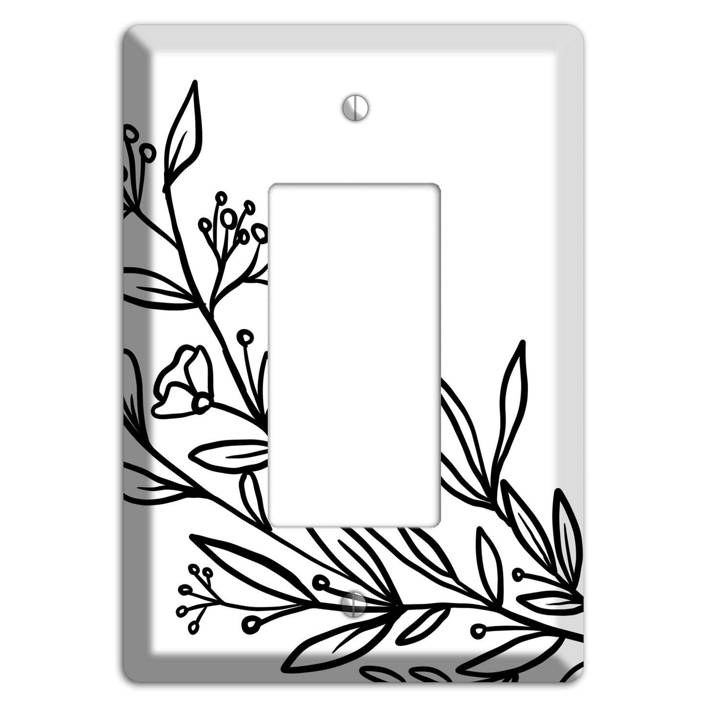 Hand-Drawn Floral 24 Rocker Wallplate