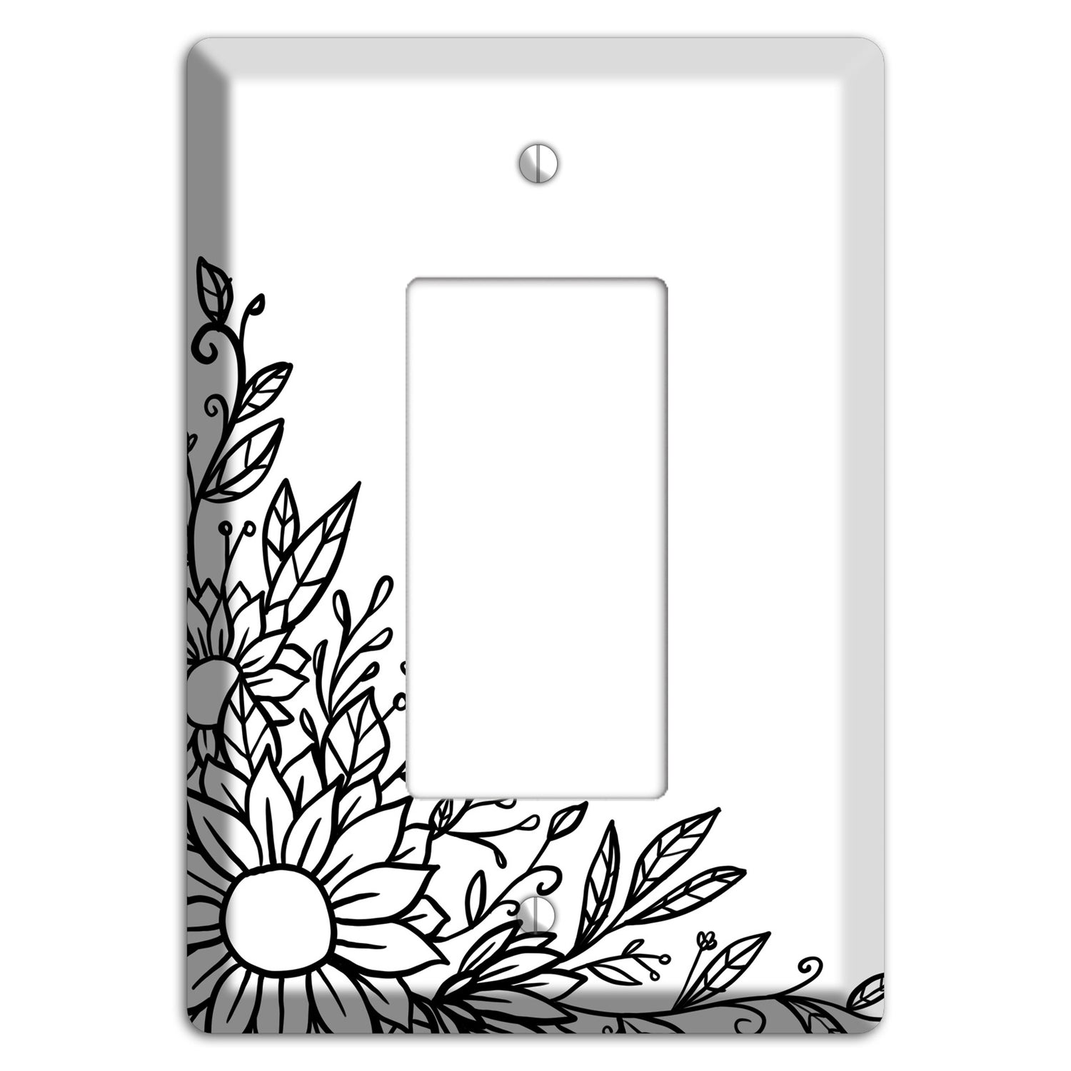 Hand-Drawn Floral 6 Rocker Wallplate