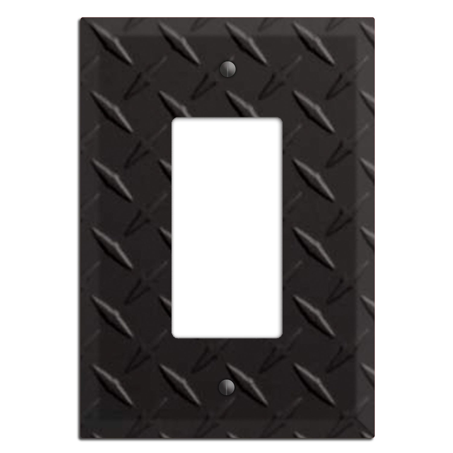 Diamond Tread Matte Black Rocker Wallplate