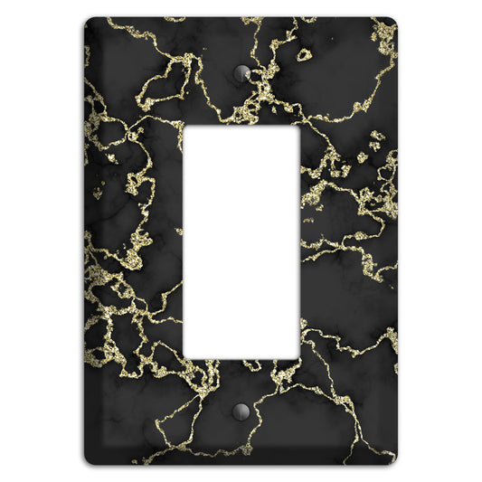 Black and Gold Marble Shatter Rocker Wallplate