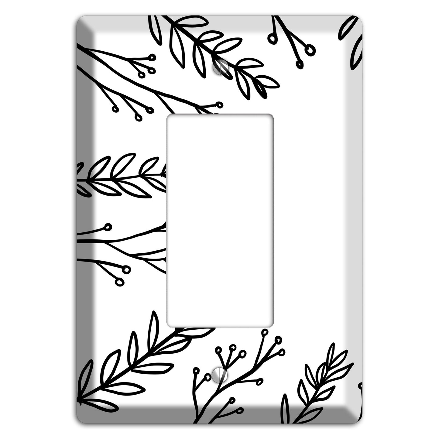 Hand-Drawn Leaves 9 Rocker Wallplate