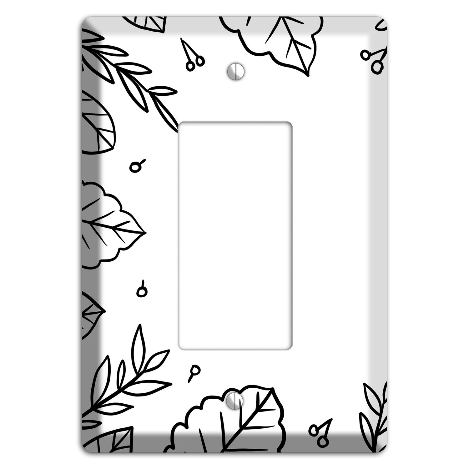 Hand-Drawn Floral 34 Rocker Wallplate