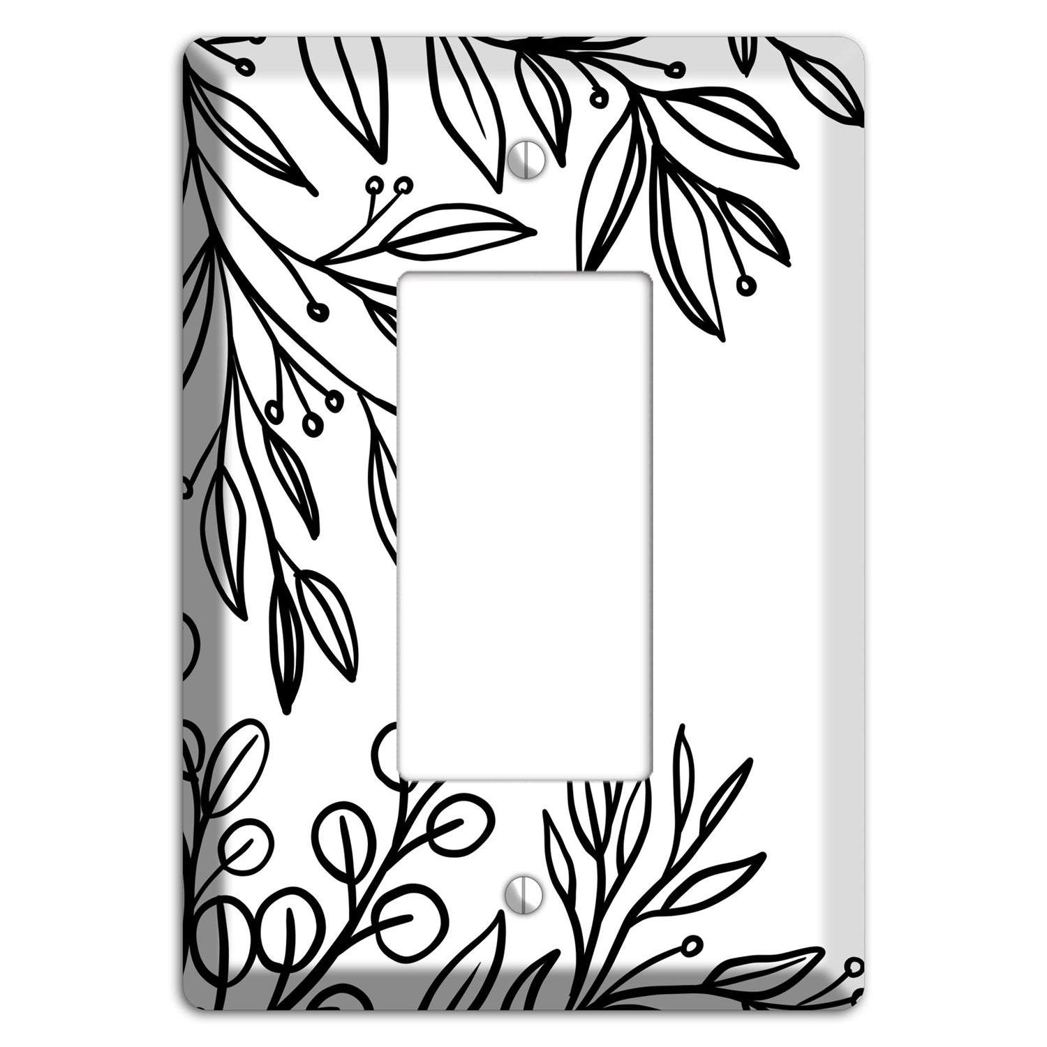 Hand-Drawn Floral 1 Rocker Wallplate