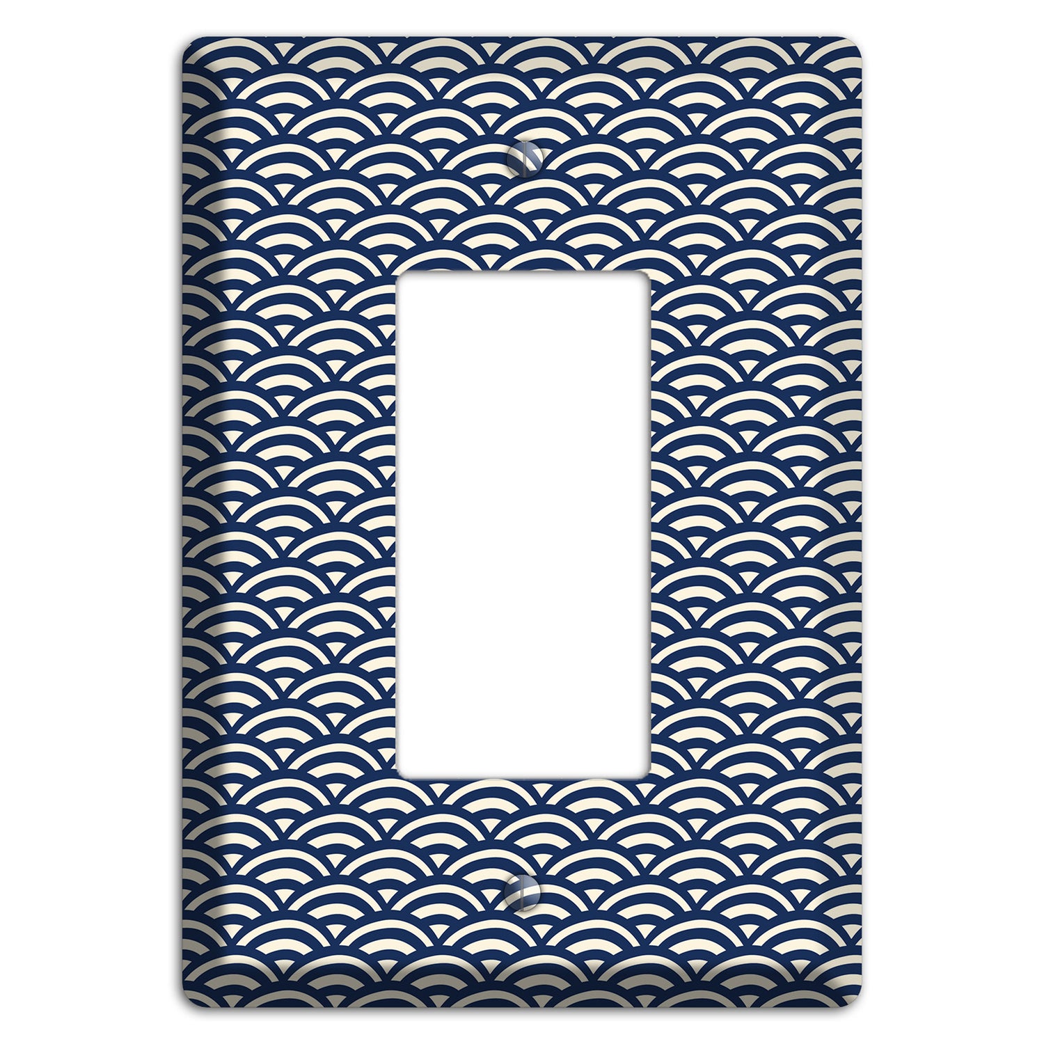 Navy Scallop Print Rocker Wallplate